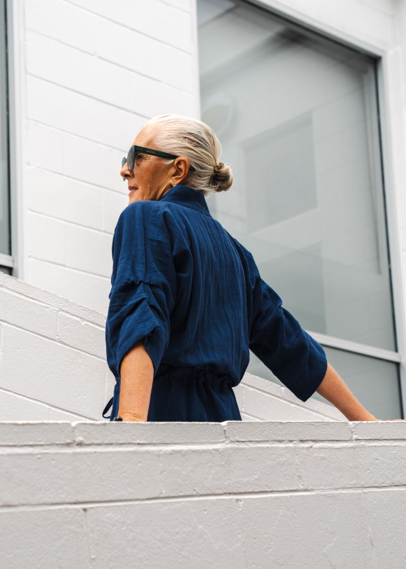 Kimono Tucksleeve Shirt Dress: Angel Linen