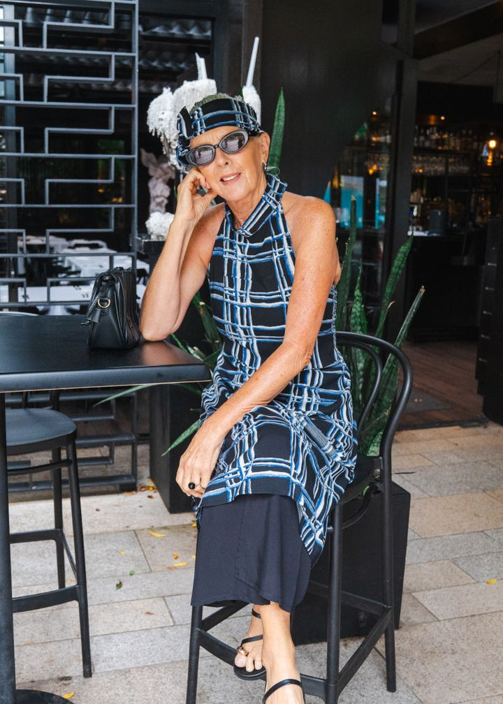 The Natalie Shirt Dress: Tartan Print - Silk / Viscose