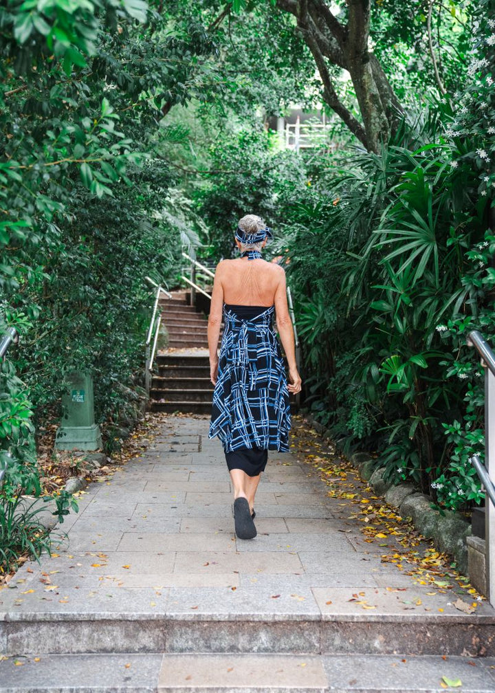 The Natalie Shirt Dress: Tartan Print - Silk / Viscose