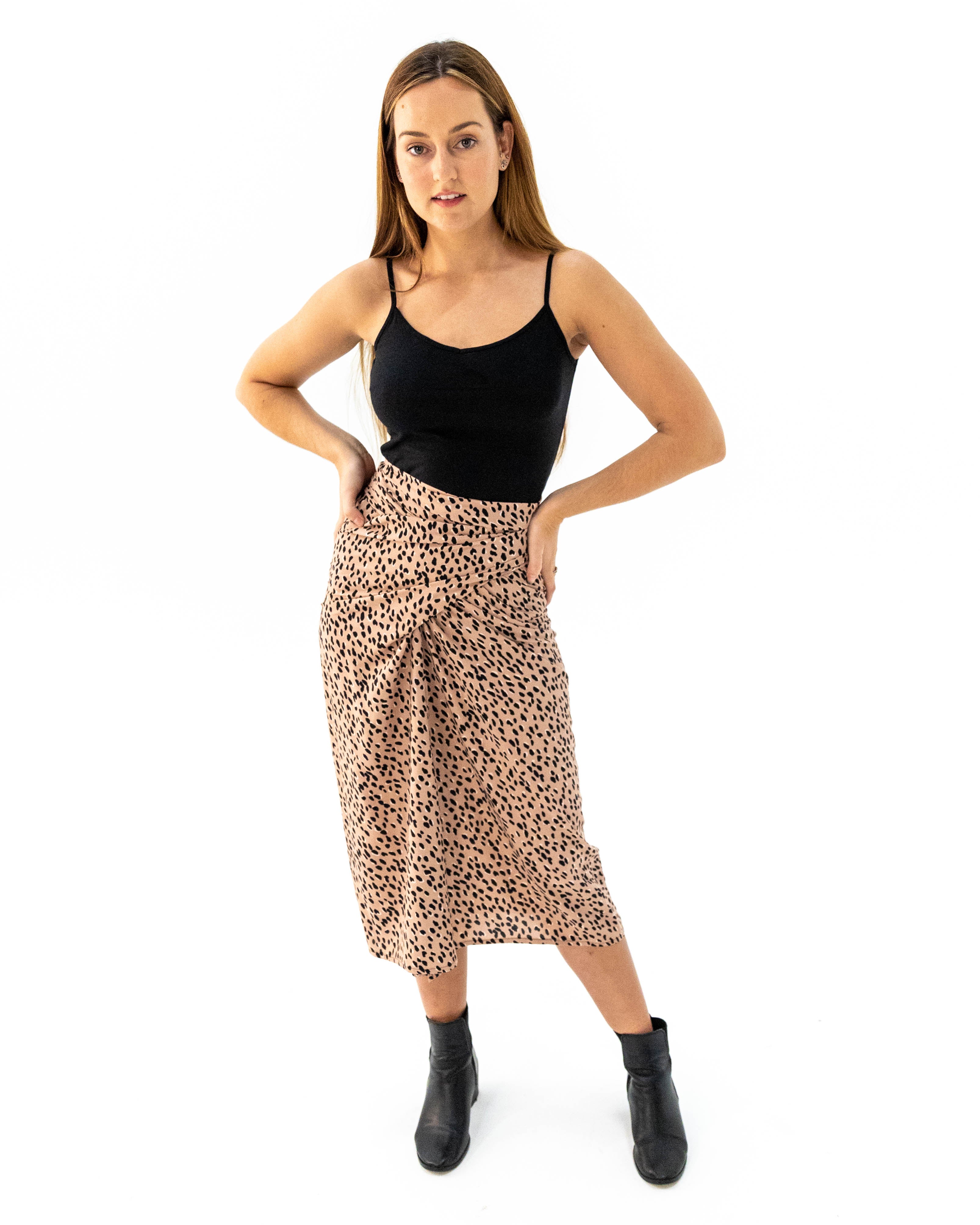 Japan leopard print midi skirt sale