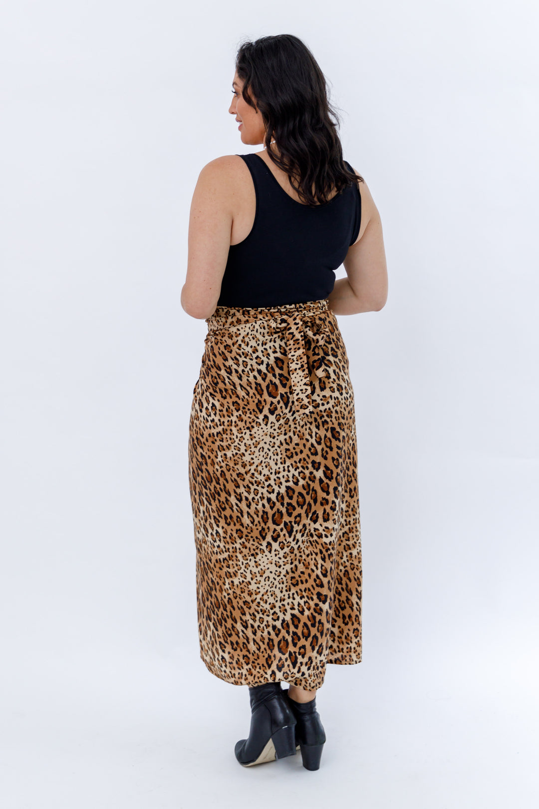 Japanese Long Wrap Skirt - Cougar Print