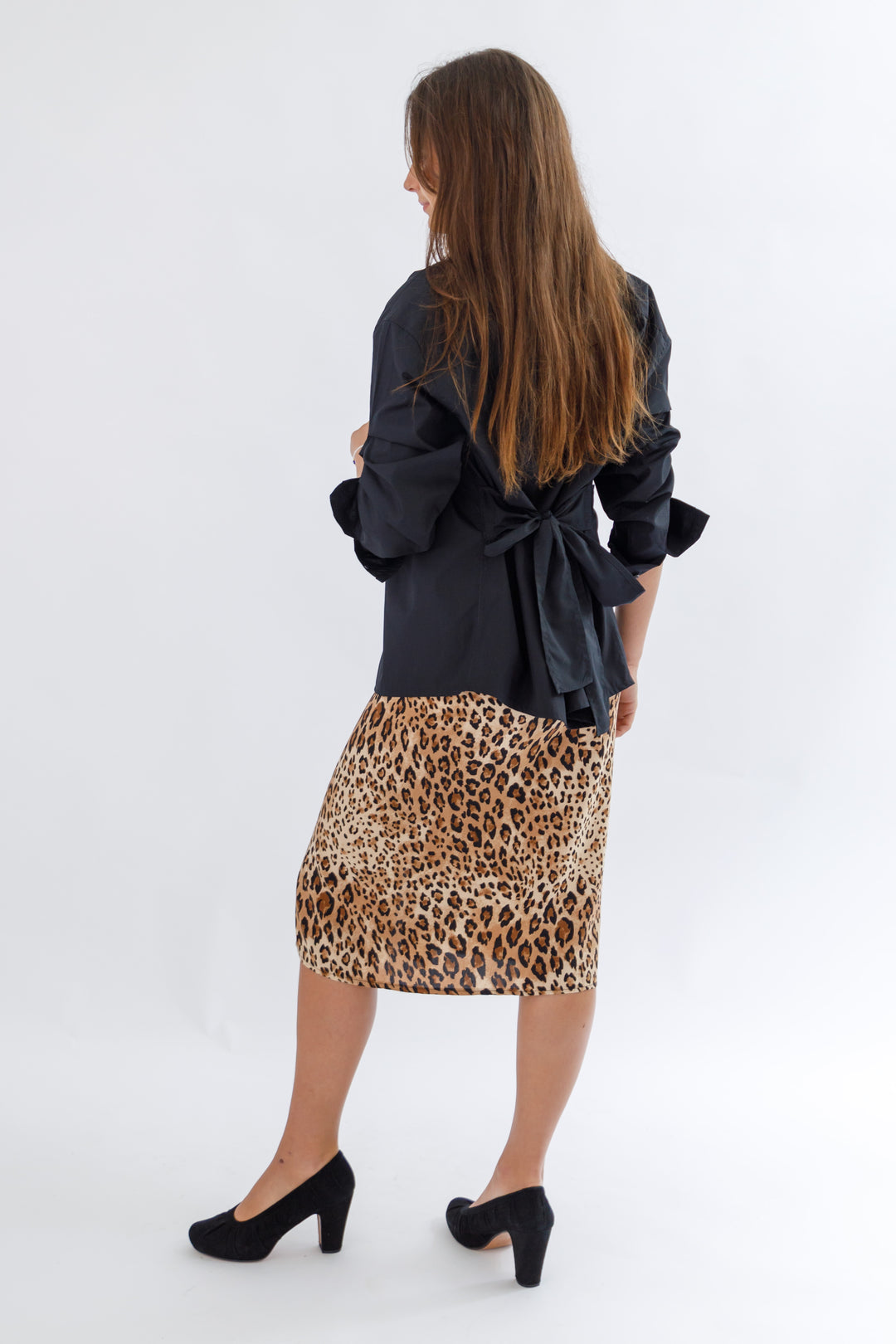 Japanese Short Wrap Skirt - Cougar Print