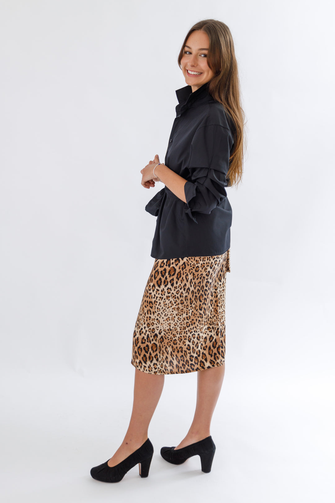 Japanese Short Wrap Skirt - Cougar Print